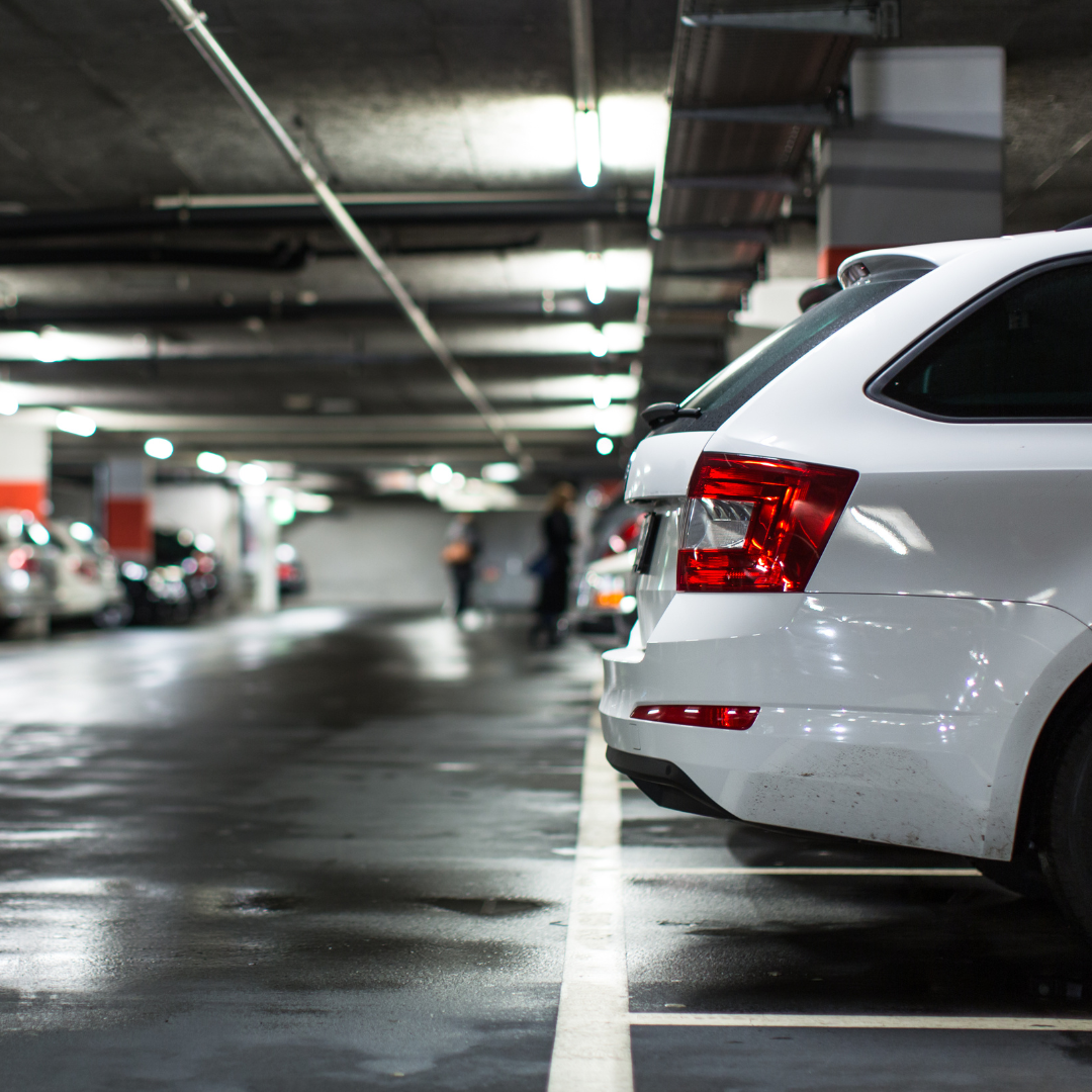 Cars parked in a car parking garage