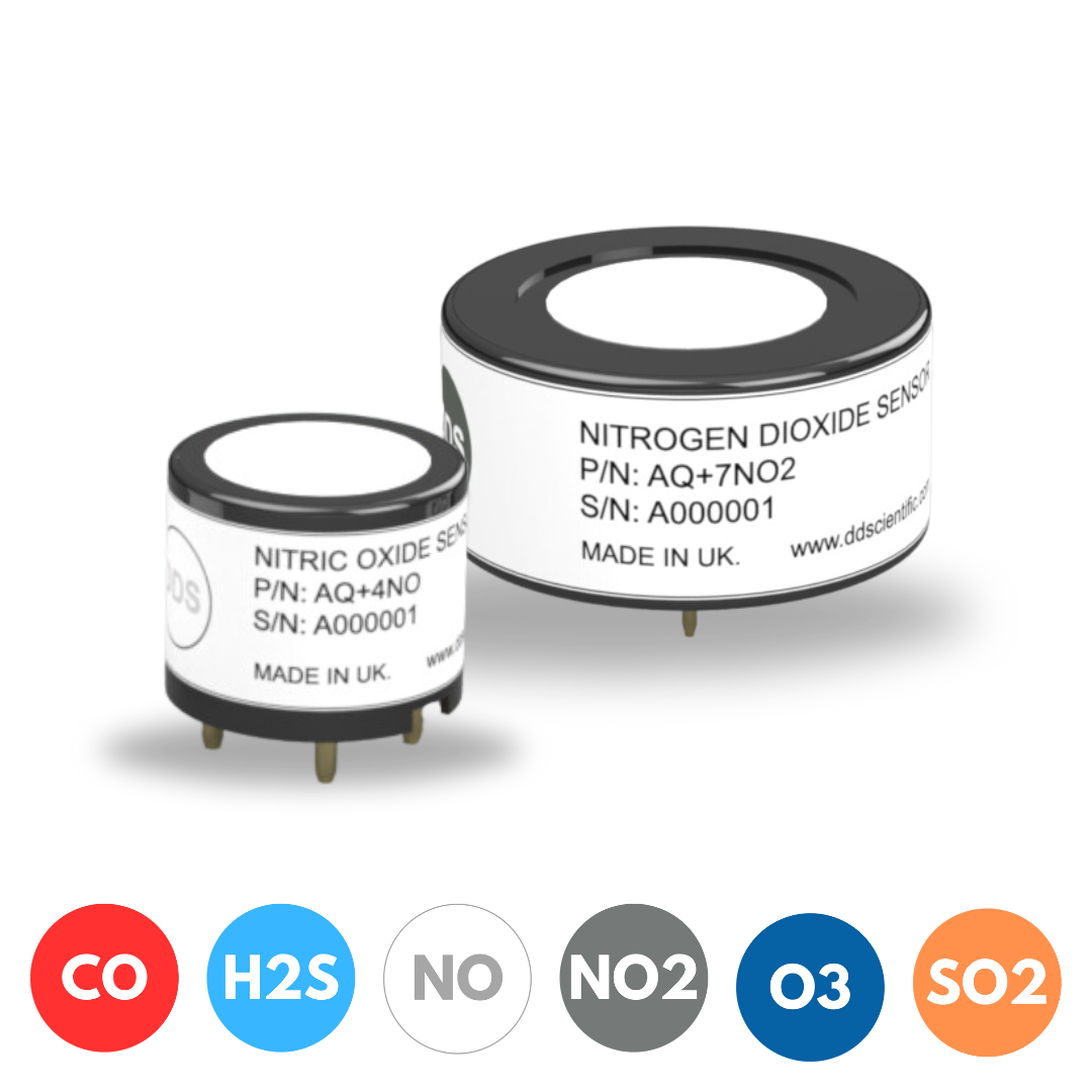 Nitrogen Dioxide Sensor next to a Nitric Oxide Sensor