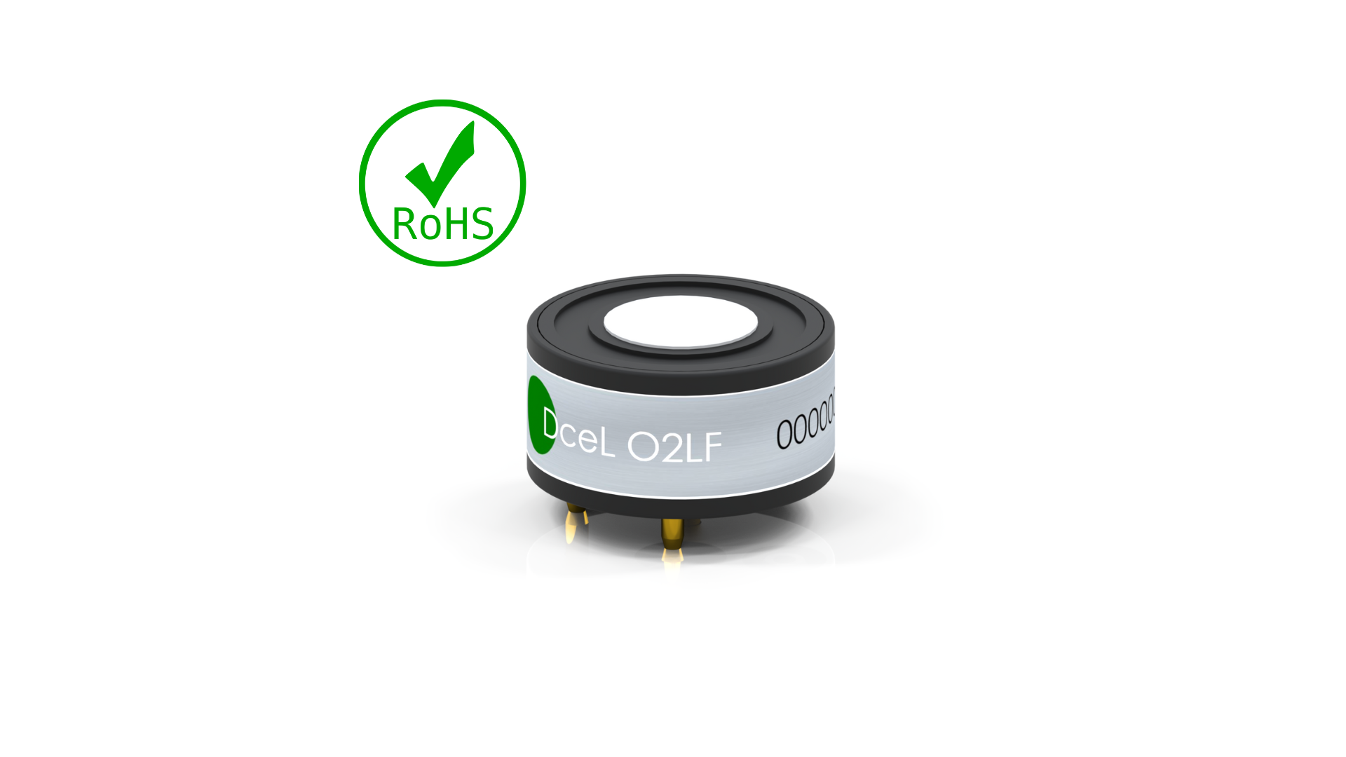 DceL OXLF Oxygen (O2) Sensor | Lead-free (RoHs), 5-year life, low profile, interchangeable  with 4-series