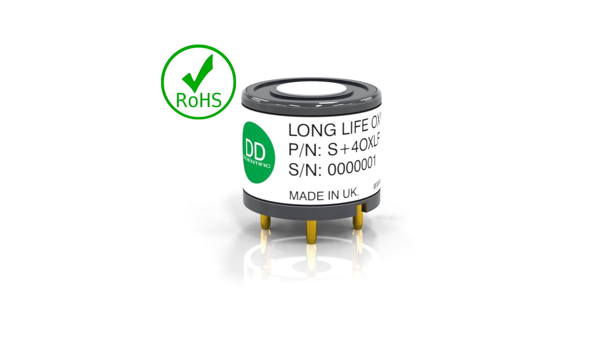 S+4OXLF Oxygen (O2) Sensor | Lead-free (RoHs), 5-year life