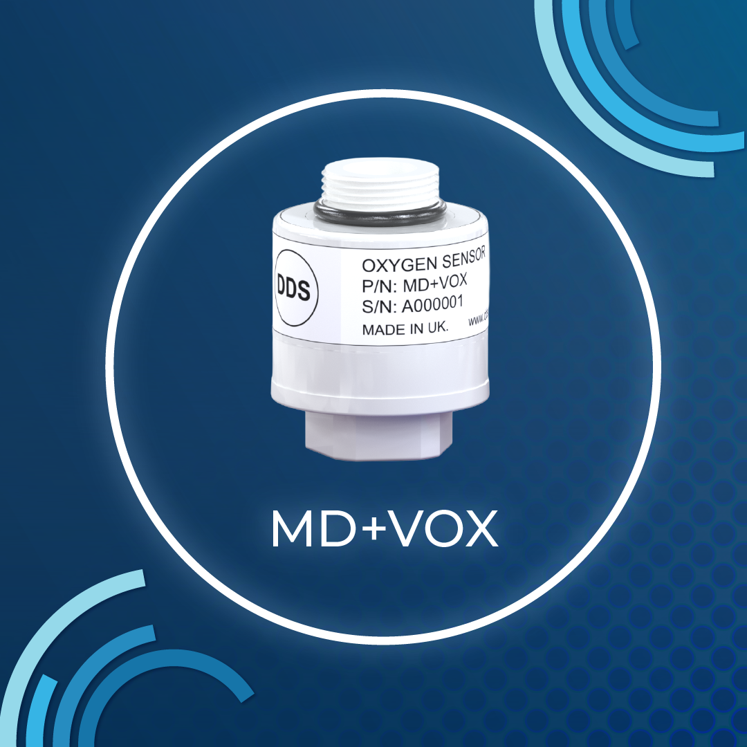 DDS White medical VOX sensor on blue background