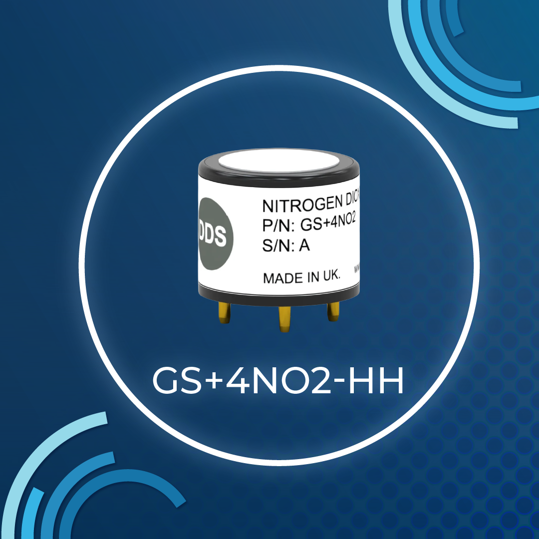 DDS Nitrogen dioxide sensor on blue background