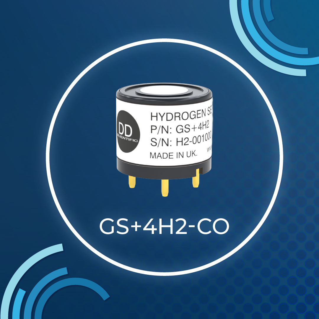 DDS Hydrogen sensor on blue background