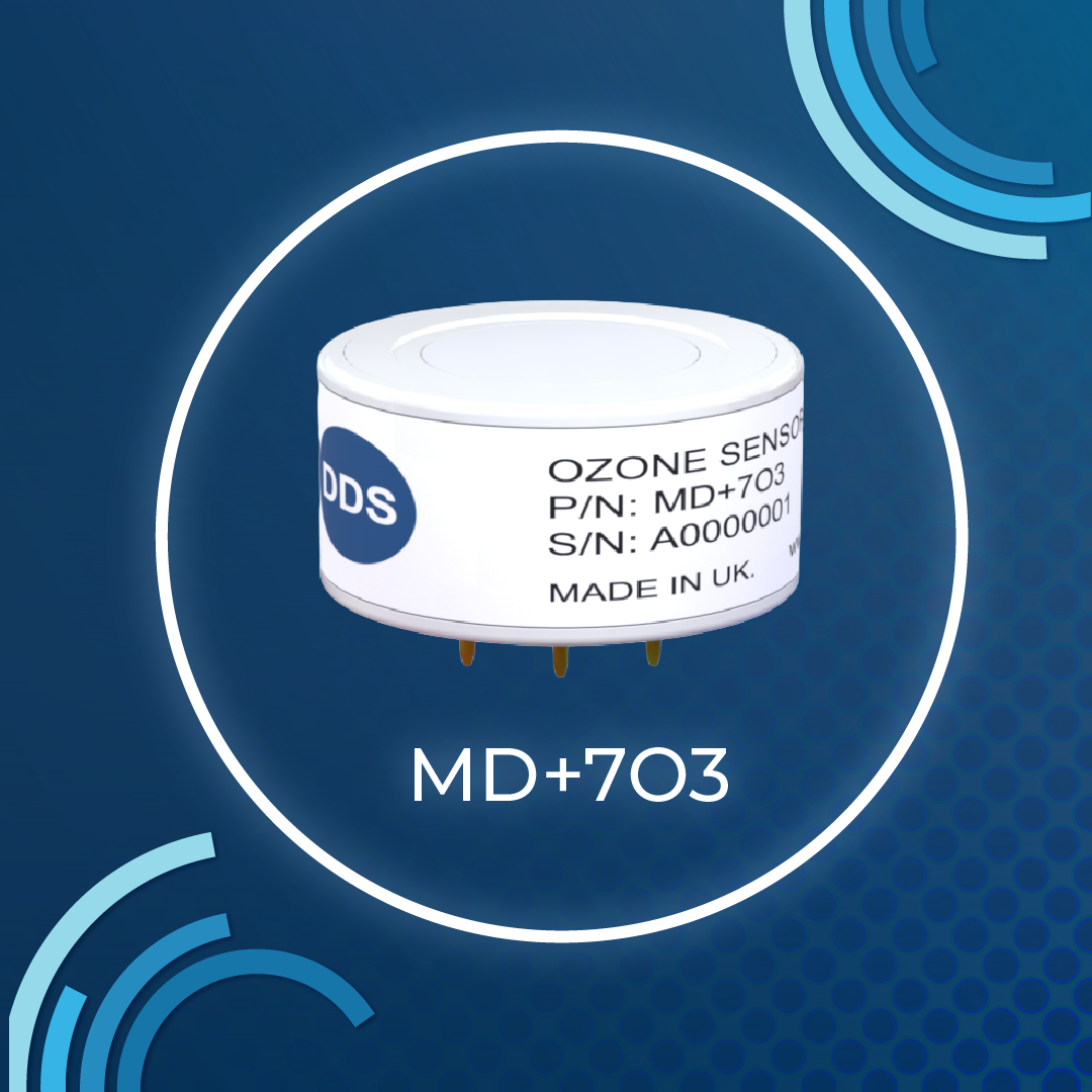 DDS White Ozone sensor on blue background