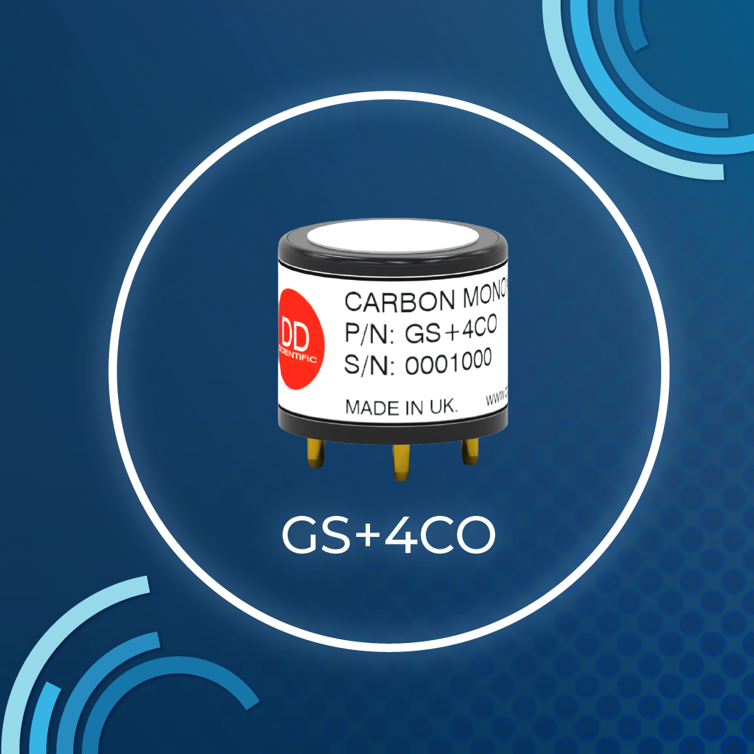 DDS Carbon monoxide sensor on blue background